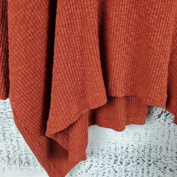 Free People Beach Split Back World Traveler Batwing Cowl Neck Ribbed Sweater - Picture 2 of 9